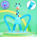 LED Telescopic Suction Cup Giraffe Toy Shape Changing Telescopic Tube Fidget Toys Pop Tubes Fidget Tubes Sensory Toys for Girls Boys