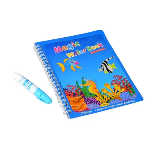 Water Magic Coloring Books with Refillable Pens - No-Mess Water Reveal Activity Book Set for Kids - Reusable & Travel-Friendly